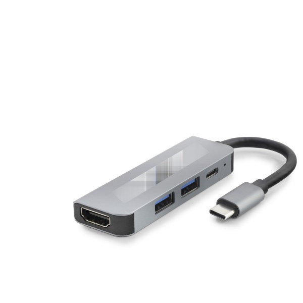 toptan-xml-dropshipping-Type-C Combo Hub Hdmi 4K Usb 3.0 Pd 4 Port Gri HDX7840