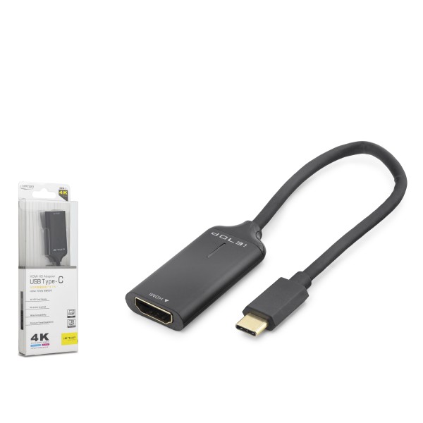 toptan-xml-dropshipping-Type-c To Hdmı Görüntü Dönüştürücü 4K 30Hz 20 Cm Siyah HDX7898