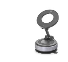 Magsafe Uyumlu Manyetik Vantuzlu 360° Döner Araç Içi Telefon Tutucu Metal - Siyah HDX8028