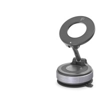 Magsafe Uyumlu Manyetik Vantuzlu 360° Döner Araç Içi Telefon Tutucu Metal - Siyah HDX8028