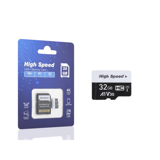toptan-xml-dropshipping-32 Gb Microsdhc Hafıza Kartı U3 V30 A1 Class 10 Adaptörlü HS32GB