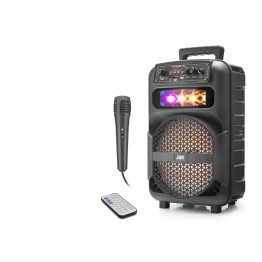 Karaoke Mikrofonlu Bluetooth Hoparlör Fm Radyo 10W 8 İnç Rgb Kumandalı Siyah JBR007