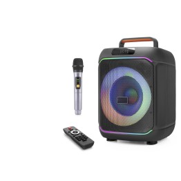 Karaoke Mikrofonlu Bluetooth Hoparlör Fm Radyo 40W 8 İnç Rgb Kumandalı Siyah JBR818