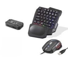 Mobil Oyun Klavye Mouse Dönüştürücü Seti Rgb Siyah K191