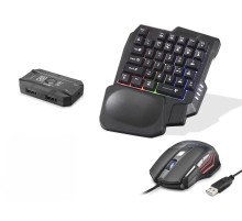 Mobil Oyun Klavye Mouse Dönüştürücü Seti Rgb Siyah K191