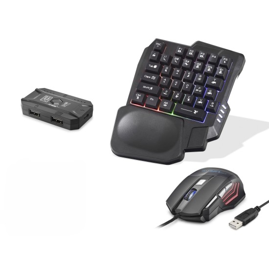 toptan-xml-dropshipping-Mobil Oyun Klavye Mouse Dönüştürücü Seti Rgb Siyah K191