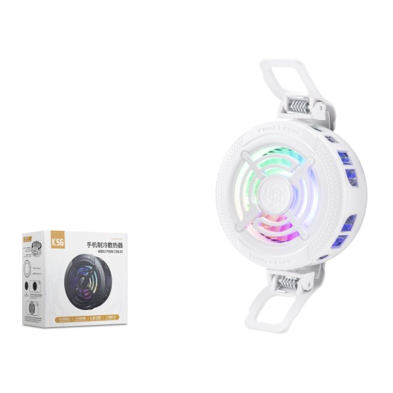 toptan-xml-dropshipping-Klipsli Telefon Soğutucu Fan Rgb Beyaz K56