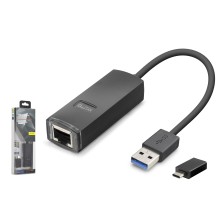 Usb 3.1 Usb Type-c Gen1 Ethernet Adaptör Gigabit Siyah LAN03
