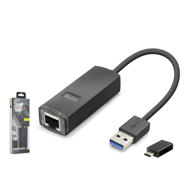 toptan-xml-dropshipping-Usb 3.1 Usb Type-c Gen1 Ethernet Adaptör Gigabit Siyah LAN03