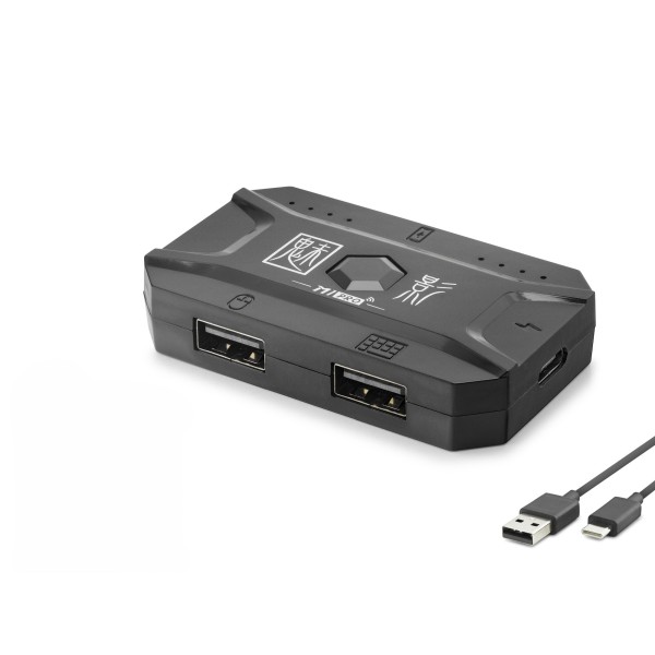 toptan-xml-dropshipping-M1 Pro Mobil Oyun Klavye Mouse Dönüştürücü Adaptör Bluetooth 5.0 Type-C Siyah
