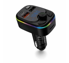 Bluetooth 5.3 Fm Transmitter Pd 20W Şarj Cihazlı Led Ekranlı Rgb Aydınlatmalı Siyah ND1100