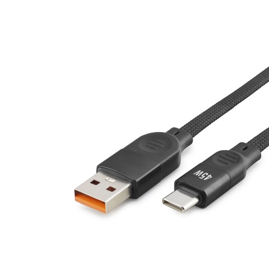 toptan-xml-dropshipping-Usb Type-c Şarj Ve Data Kablosu 45W 1 M Örgülü Siyah ND1102