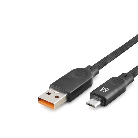 toptan-xml-dropshipping-Micro Usb Şarj Ve Data Kablosu 6A 1 M Örgülü Siyah ND1181