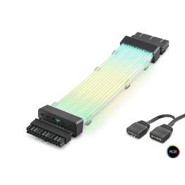 24 Pin Argb Power Supply Uzatma Kablosu Gümüş Kaplamalı Bükülebilir 2 Mm 108 Led Siyah ND2814B