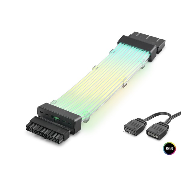 toptan-xml-dropshipping-24 Pin Argb Power Supply Uzatma Kablosu Gümüş Kaplamalı Bükülebilir 2 Mm 108 Led Siyah ND2814B