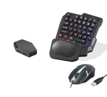 Mobil Oyun Klavye Mouse Dönüştürücü Seti Rgb Siyah ND762