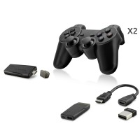 Retro Oyun Stick Hdmi Çift Gamepad Seti 2.4G Kablosuz - Siyah ND763