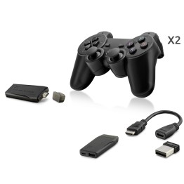 Retro Oyun Stick Hdmi Çift Gamepad Seti 2.4G Kablosuz - Siyah ND763