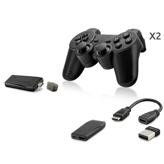 toptan-xml-dropshipping-Retro Oyun Stick Hdmi Çift Gamepad Seti 2.4G Kablosuz - Siyah ND763