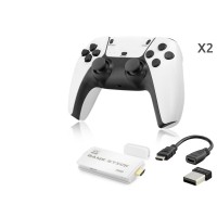 Retro Oyun Stick Hdmi Çift Gamepad Seti 64 Gb Kart Destekli 2.4G Kablosuz - Beyaz ND764