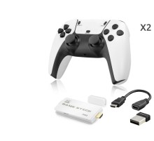 Retro Oyun Stick Hdmi Çift Gamepad Seti 64 Gb Kart Destekli 2.4G Kablosuz - Beyaz ND764