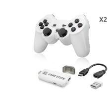 Retro Oyun Stick Hdmi Çift Gamepad Seti 64 Gb Kart Destekli 2.4G Kablosuz - Beyaz ND766