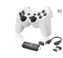 Retro Oyun Stick Hdmi Çift Gamepad Seti 64 Gb Kart Destekli 2.4G Kablosuz - Beyaz ND767