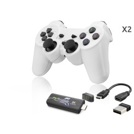 Retro Oyun Stick Hdmi Çift Gamepad Seti 64 Gb Kart Destekli 2.4G Kablosuz - Beyaz ND767