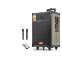 Bluetooth Hoparlör Fm Radyo 12 Inç Usb Tf Aux Çift Mikrofonlu Kumandalı - Siyah NDRC12