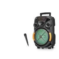 Bluetooth Hoparlör Fm Radyo 8 Inç Usb Tf Aux Rgb Mikrofonlu - Siyah QS4009