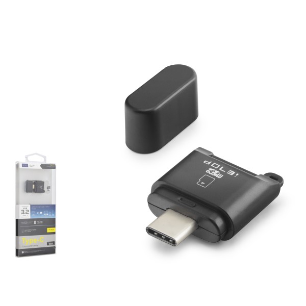toptan-xml-dropshipping-Type-c 3.2 Gen1 Kart Okuyucu Microsd 5 Gbps Siyah TC302