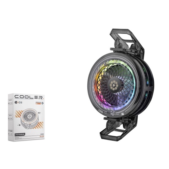 toptan-xml-dropshipping-Klipsli Telefon Soğutucu Fan Rgb Isı Göstergeli Siyah TH29