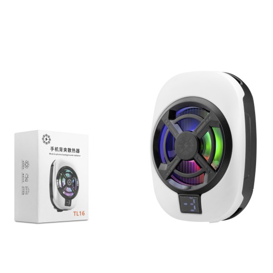 toptan-xml-dropshipping-Manyetik Telefon Soğutucu Fan Rgb Isı Göstergeli Beyaz TL16