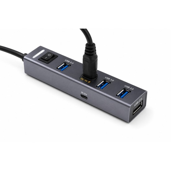 toptan-xml-dropshipping-Usb Type-c 3.1 Gen1 Hub 4 Port 5 Gbps Gri TU360