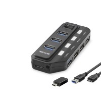 Usb Type-c 3.2 Gen1 Anahtarlı Hub 7 Port 5 Gbps Siyah U332