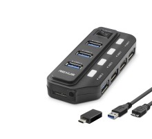 Usb Type-c 3.2 Gen1 Anahtarlı Hub 7 Port 5 Gbps Siyah U332