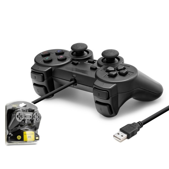 toptan-xml-dropshipping-Pc Uyumlu Kablolu Usb Gamepad Oyun Kolu - Siyah W201S
