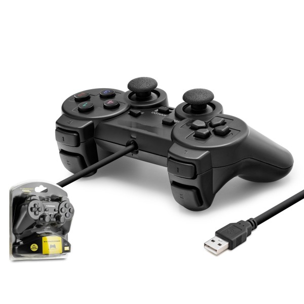 toptan-xml-dropshipping-Pc Uyumlu Kablolu Usb Gamepad Oyun Kolu - Siyah W201S