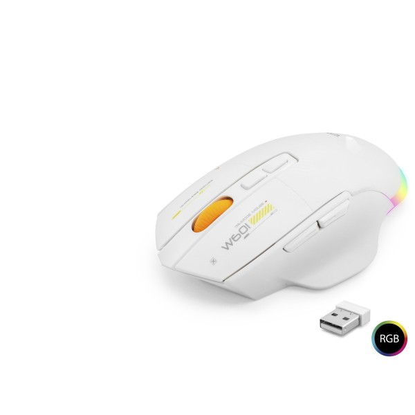toptan-xml-dropshipping-Dual Mode Kablosuz Gaming Mouse 12800 Dpi 7 Tuş Makro 1000Hz Rgb - Beyaz W601W