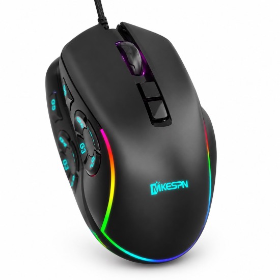 toptan-xml-dropshipping-Rgb Gaming Mouse 12800 Dpi 10 Tuş Makro 1000Hz Siyah X9