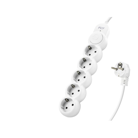toptan-xml-dropshipping-Termal Akım Korumalı Uzatma Kablosu 5 Priz Anahtarlı 2 M - Beyaz 3394-01