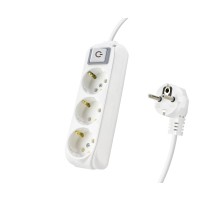 Anahtarlı Topraklı Uzatma Kablosu 3X Priz 2 M - Beyaz 9230202
