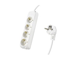 Topraklı Uzatma Kablosu 4 Priz 3 M - Beyaz 9240102