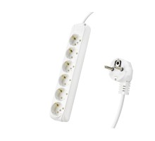 Topraklı Uzatma Kablosu 6 Priz 5 M - Beyaz 9260105