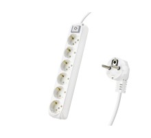 Anahtarlı Topraklı Uzatma Kablosu 6X Priz 3 M - Beyaz 9260203