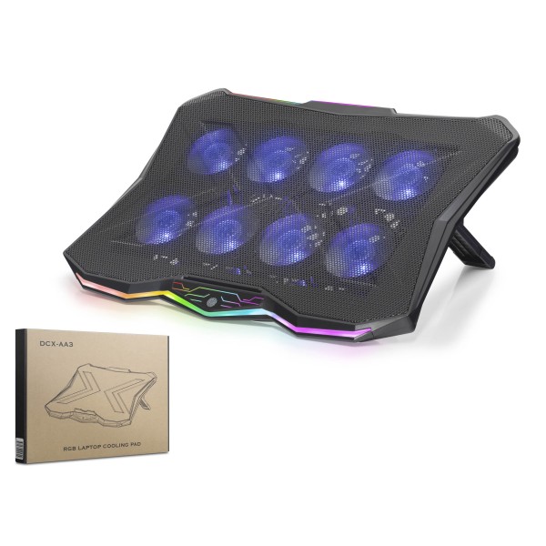 toptan-xml-dropshipping-Laptop Soğutucu 8 Fan Rgb - Siyah DCXAA3
