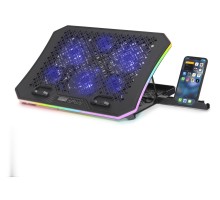 Laptop Soğutucu 6X Fan Rgb + Telefon Standı 14–18 - Siyah DCXAA8
