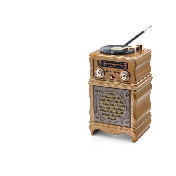 Bluetooth Nostaljik Fm Radyo Usb Tf Aux Hoparlör - Kahverengi FX2502B