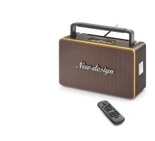 Bluetooth Nostaljik Fm Radyo Usb Tf Aux Kumandalı Taşınabilir Hoparlör - Kahverengi FX2507B