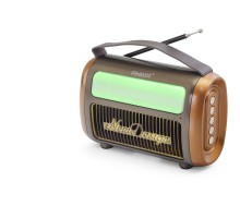 Bluetooth Nostaljik Fm Radyo Usb Tf Aux Rgb Taşınabilir Hoparlör - Kahverengi FX2511B